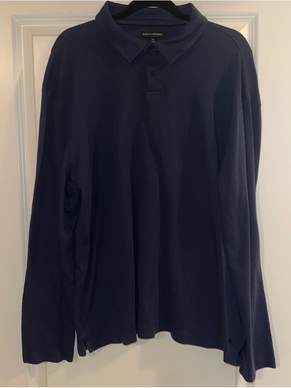 Banana Republic Men's Dark Blue Long-Sleeve Polo